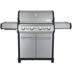 SANTOS S-418 Mit Seiten- & Heckbrenner, Edelstahl Inkl. Drehspieß, Rostheber & Silikonablage -Grill Konigreich Geschaft 3cb4e9452f60d8222907245df569084e