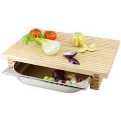 Cleenbo Classic Schneidebrett 43x29 Cm, Bambus Bicolor Mit Edelstahlwanne -Grill Konigreich Geschaft cleenbo classic gn bamboo bicolor 872fa7b1df20cd9121a677b4b57132d4