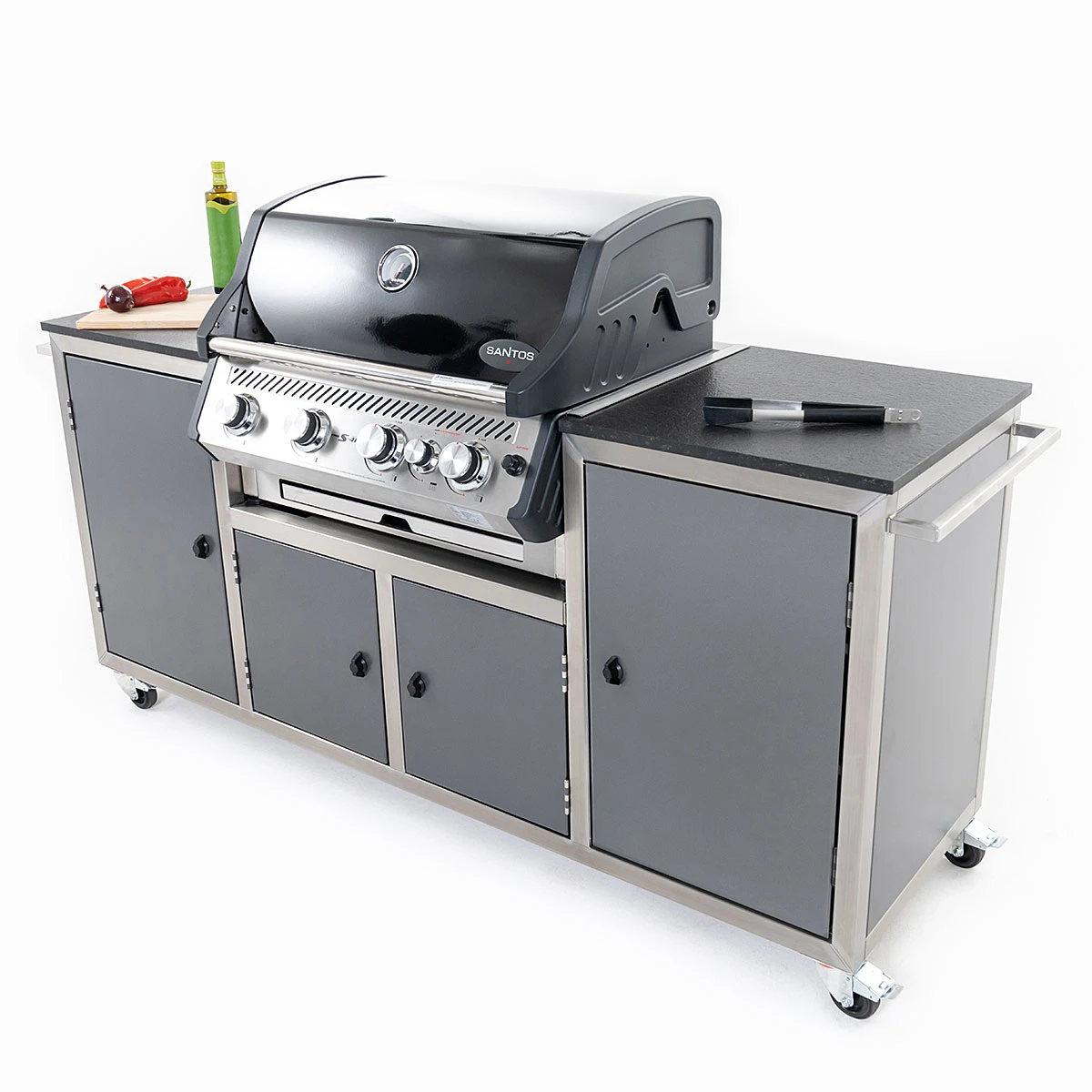 INDRAdesign Blackline Gasgrillstation Mit SANTOS Free S-410, Anthrazit 12 INDRAdesign Blackline Gasgrillstation Mit SANTOS Free S-410, Anthrazit – Bild 10