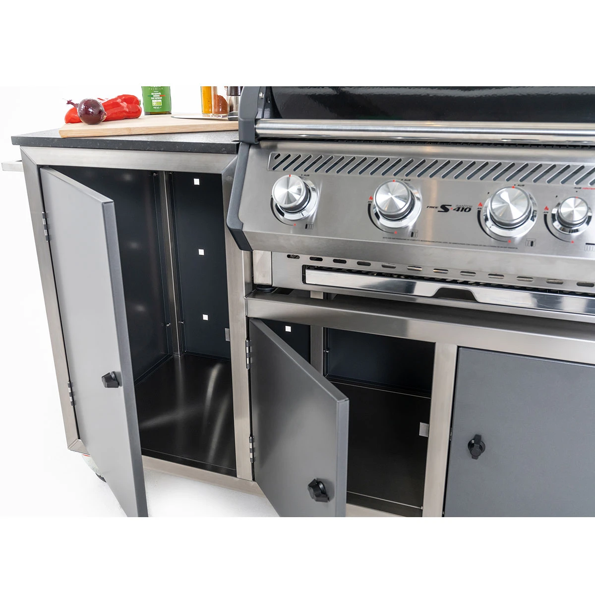 INDRAdesign Blackline Gasgrillstation Mit SANTOS Free S-410, Anthrazit 13 INDRAdesign Blackline Gasgrillstation Mit SANTOS Free S-410, Anthrazit – Bild 11