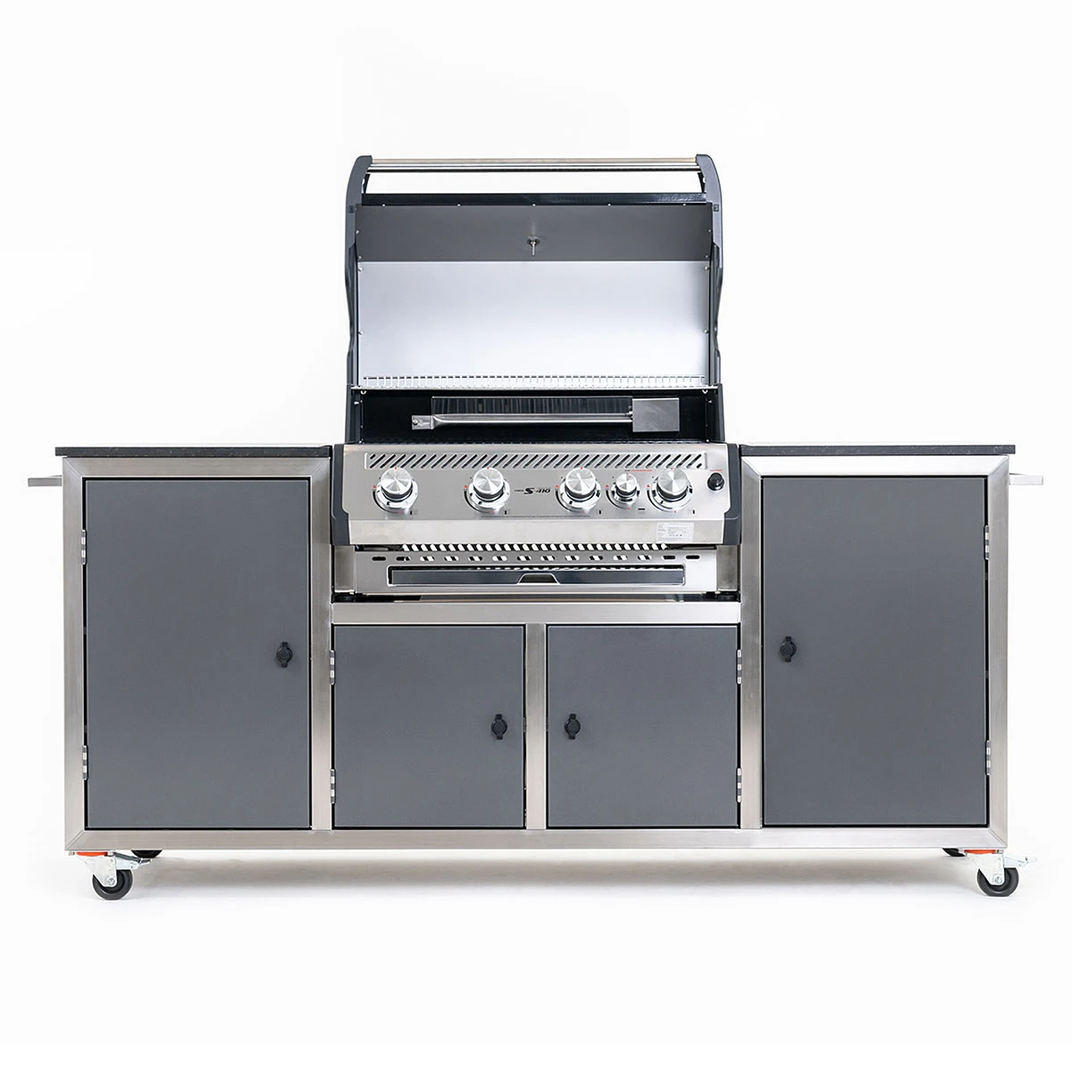 INDRAdesign Blackline Gasgrillstation Mit SANTOS Free S-410, Anthrazit 4 INDRAdesign Blackline Gasgrillstation Mit SANTOS Free S-410, Anthrazit – Bild 2