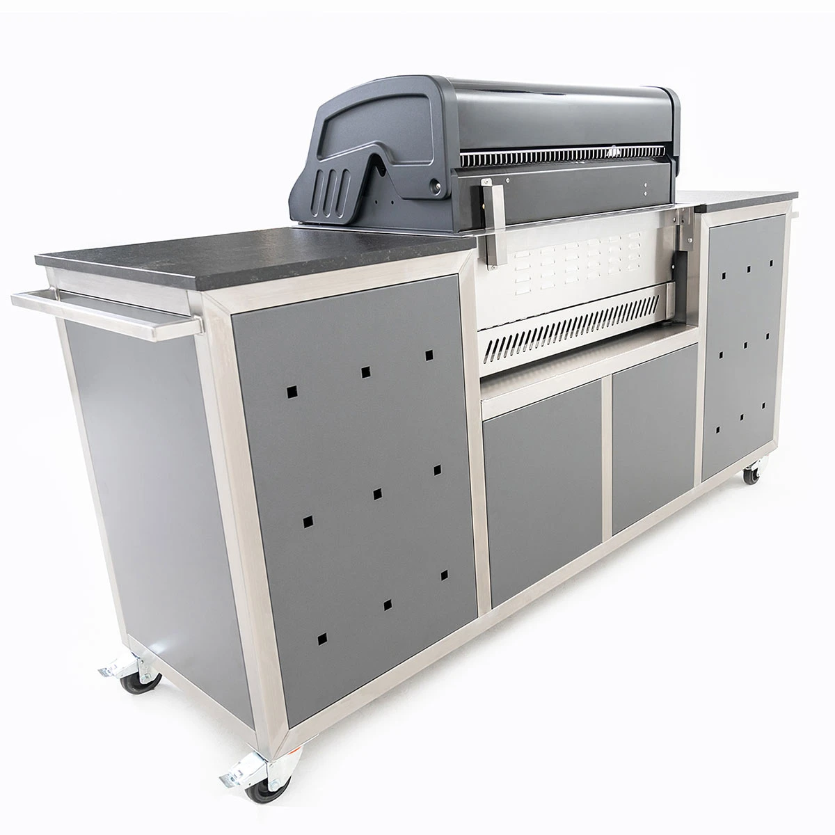 INDRAdesign Blackline Gasgrillstation Mit SANTOS Free S-410, Anthrazit 14 INDRAdesign Blackline Gasgrillstation Mit SANTOS Free S-410, Anthrazit – Bild 12