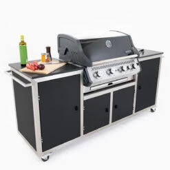 INDRAdesign Blackline Gasgrillstation Mit SANTOS Free S-410, Schwarz -Grill Konigreich Geschaft indradesign blackline gasgrillstation mit santos free s 410 schwarz 037ba8a1a8c7148e78e0f7fa0911e49d
