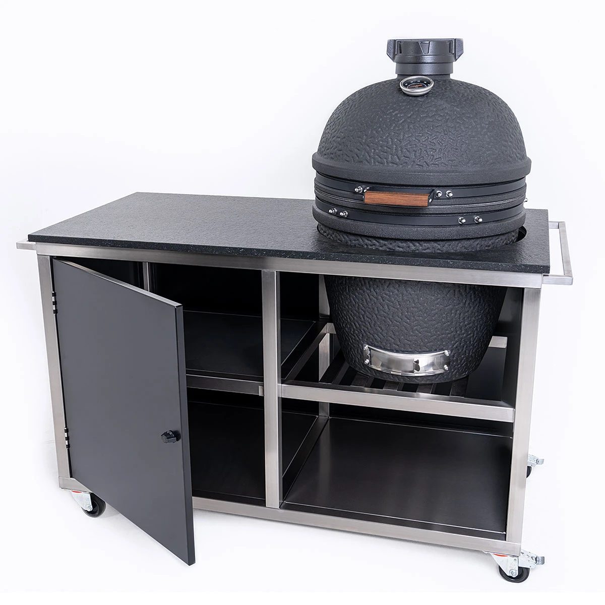 INDRAdesign Blackline Küchenmodul Für Keramikgrill Ø 60 Cm, Schwarz 7 INDRAdesign Blackline Küchenmodul Für Keramikgrill Ø 60 Cm, Schwarz – Bild 5