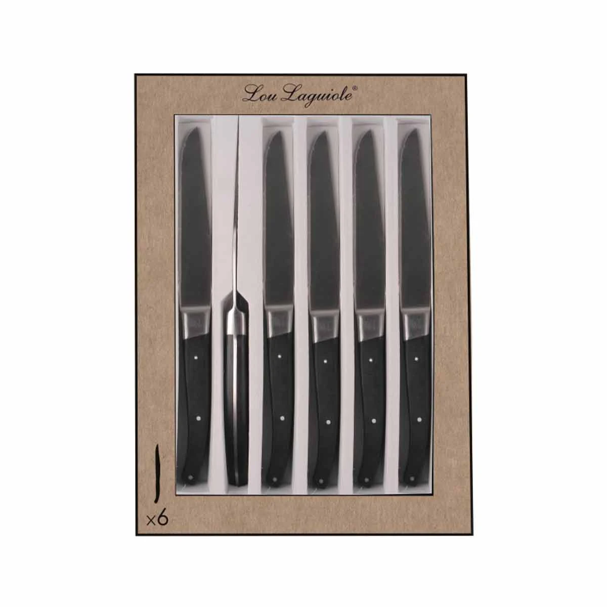 Lou Laguiole Steakmesser Louis In Magnetbox Schwarz 6 Stück 3 Lou Laguiole Steakmesser Louis In Magnetbox Schwarz 6 Stück