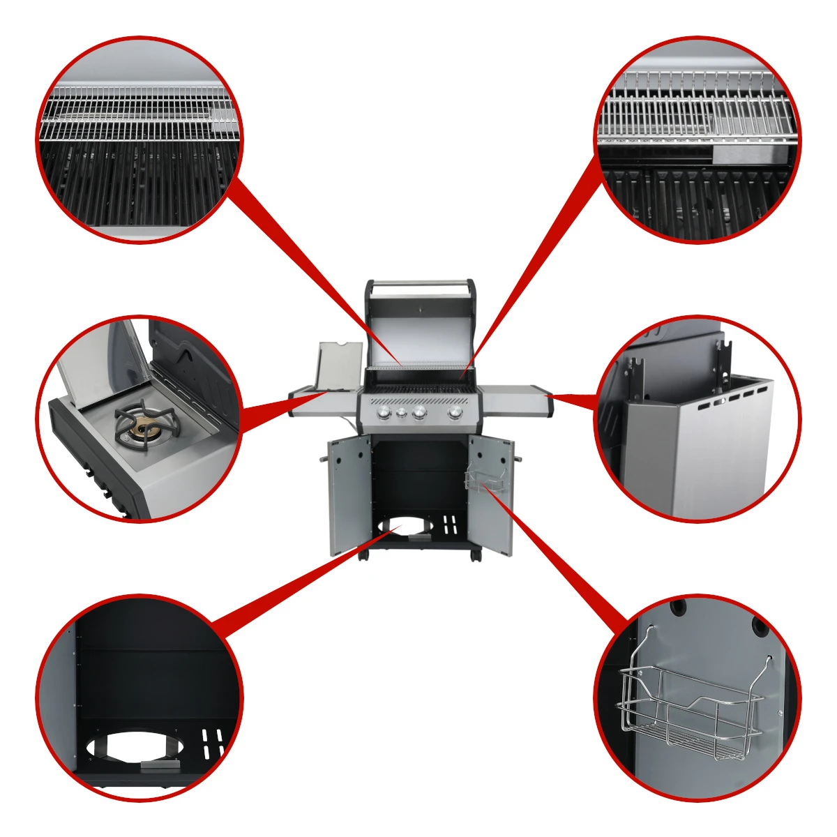 SANTOS S-301 Mit Seitenkocher, Edelstahl 8 SANTOS S-301 Mit Seitenkocher, Edelstahl – Bild 6